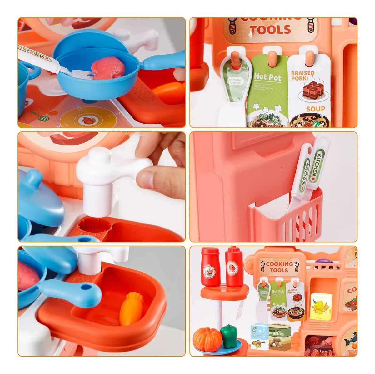 Set de Cocina Infantil 46 Piezas – Mesa de Juego y Accesorios