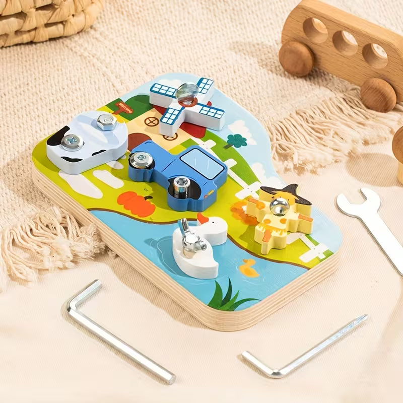 Tabla Interactiva Arma tu Granja – Juego de tornillos