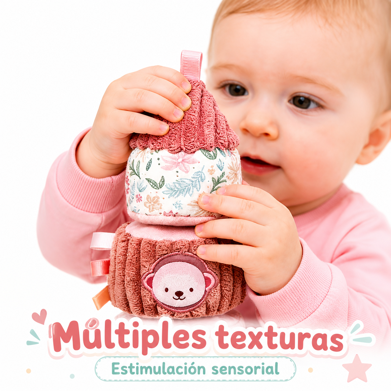 Torre de Apilamiento Sensorial – Bloques suaves para bebé