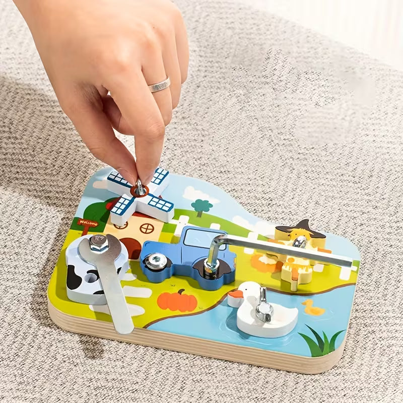 Tabla Interactiva Arma tu Granja – Juego de tornillos
