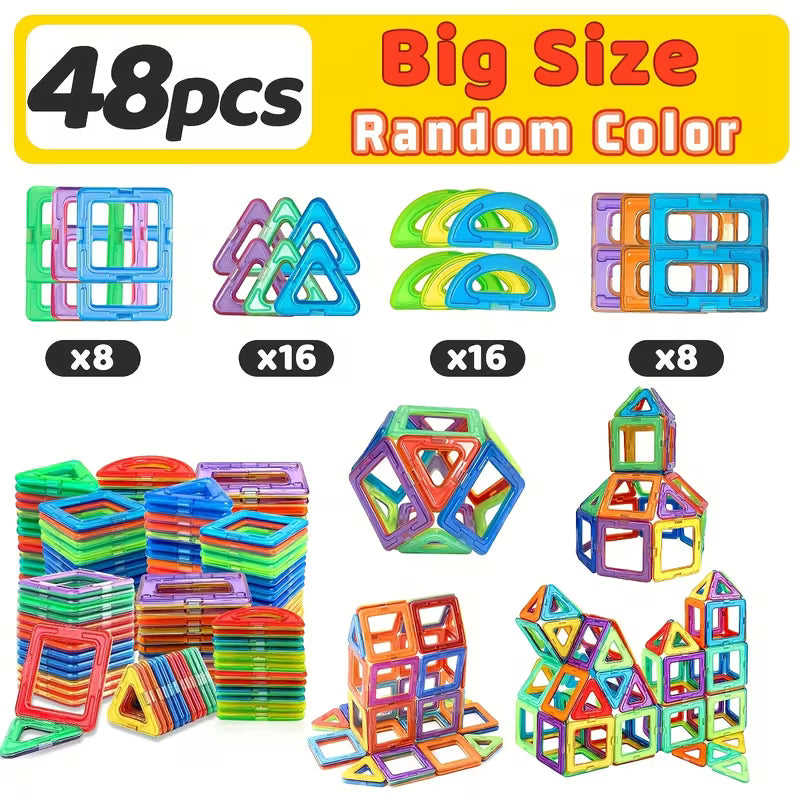 Bloques Magnéticos 48 Piezas – Construcción educativa STEM