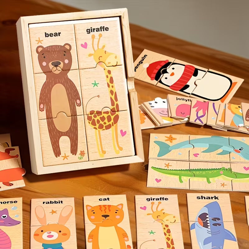 Rompecabezas de Animales en Madera – Juego Didáctico Infantil