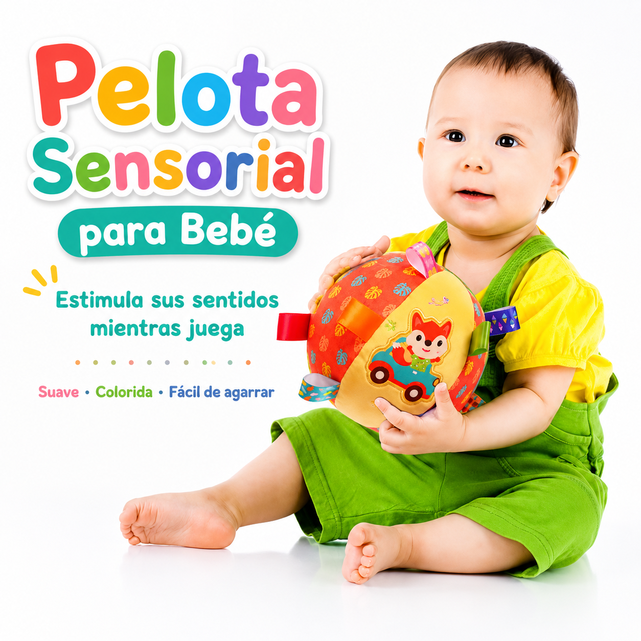 Sonajero de Felpa – Juguete sensorial suave para bebé