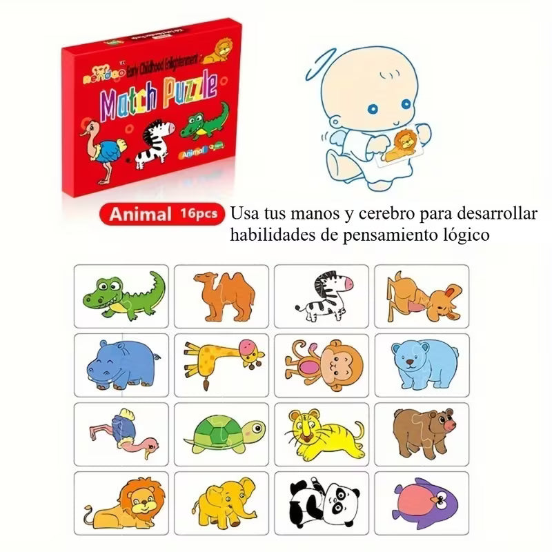 Match Puzzle de Animales – Rompecabezas Infantil de Asociación