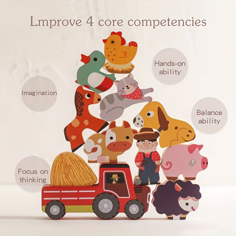 Gran Granja Didáctica de Madera – Animales & Emparejamiento 3 en 1