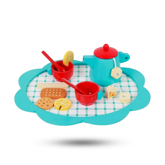 Blue Afternoon Tea — Juego de té de madera