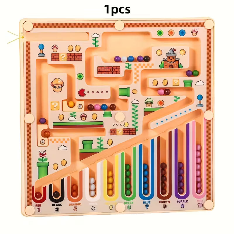 Laberinto Magnético Mariobros – Clasificación por Colores y Cuentas