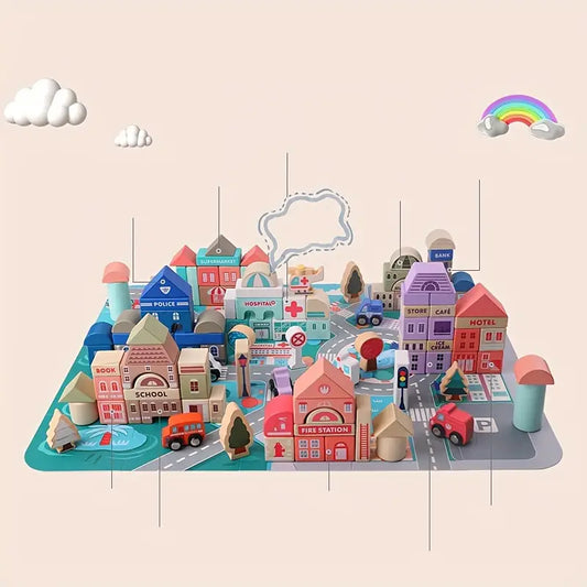 Set de Construcción "Mi Ciudad Mágica Colorida"