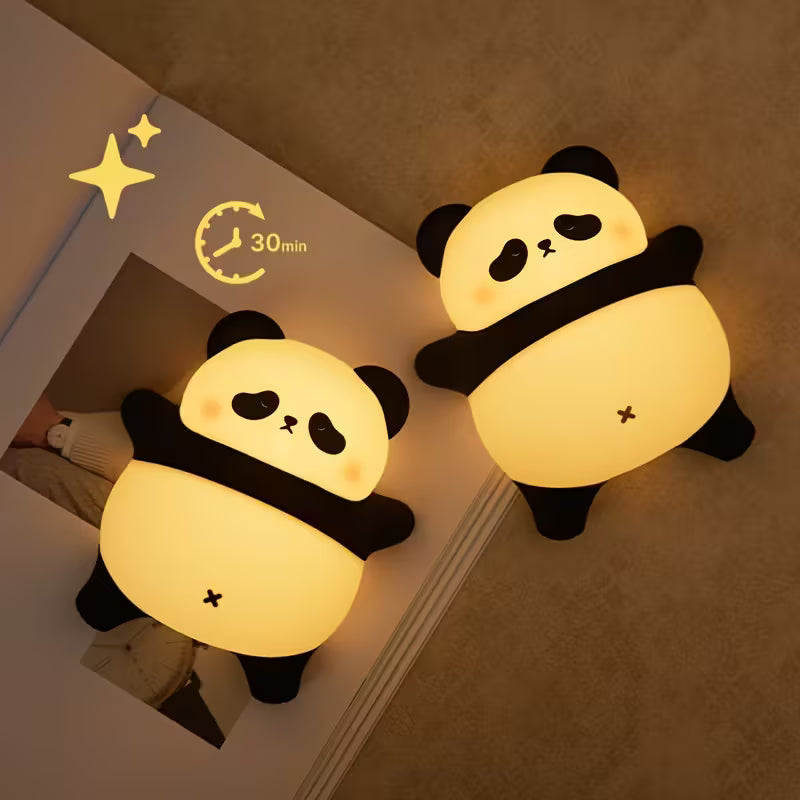 Lámpara Panda Nocturna – Silicona Suave Recargable USB 3 Niveles