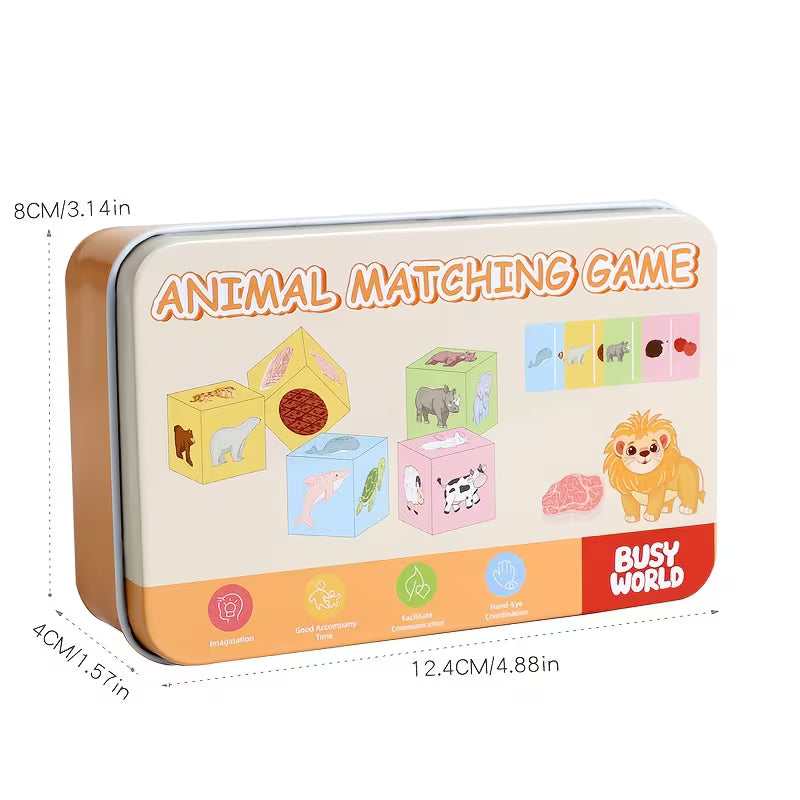 🧩 Juego de Emparejamiento de Animales de Madera – Memoria y Lógica Infantil