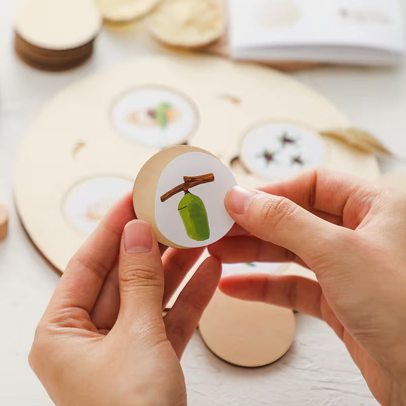 Puzzle Montessori del Ciclo de Vida – Juego Educativo de Madera