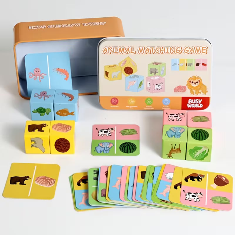🧩 Juego de Emparejamiento de Animales de Madera – Memoria y Lógica Infantil