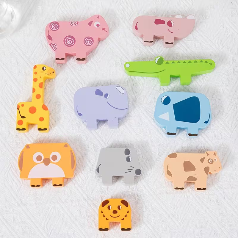 Bloques Apilables de Animales – Juego Didáctico de Madera para Equilibrio