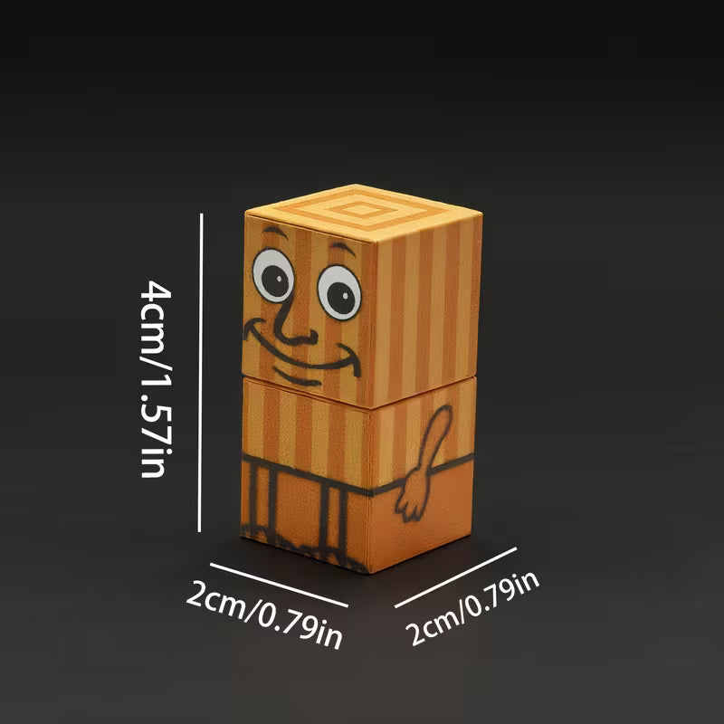 BlockFaces Creativos – Set de Personajes Combinables de Madera (16 o 40 Piezas)