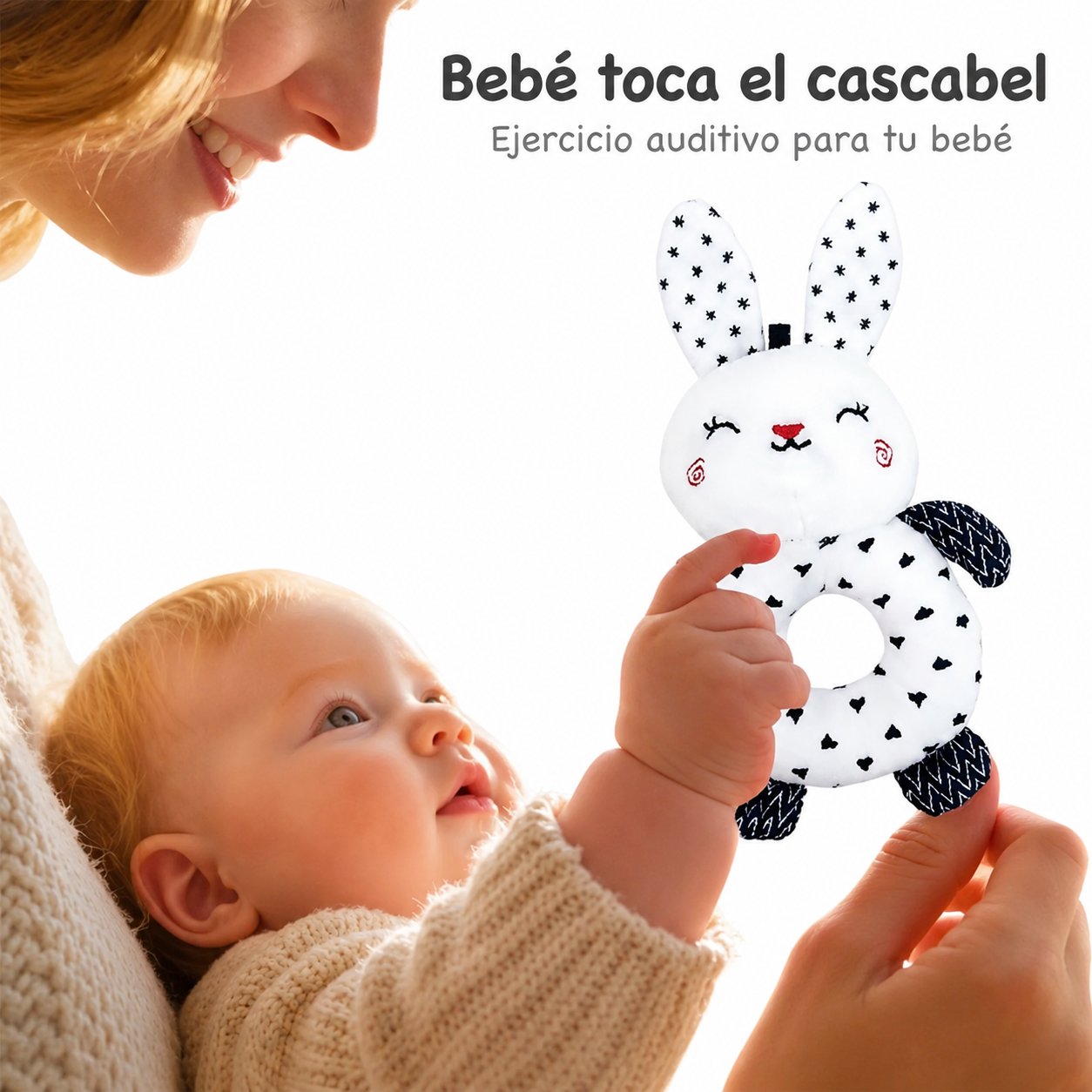 Sonajero Blanco y Negro – Estimulación temprana para bebé