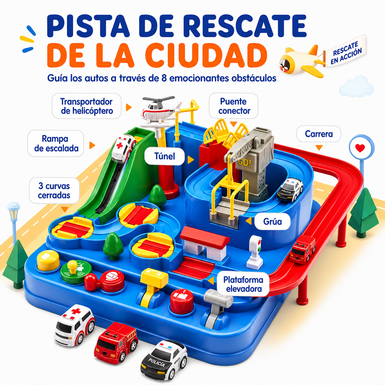 Pista de Carros – Rampa de carreras para niños