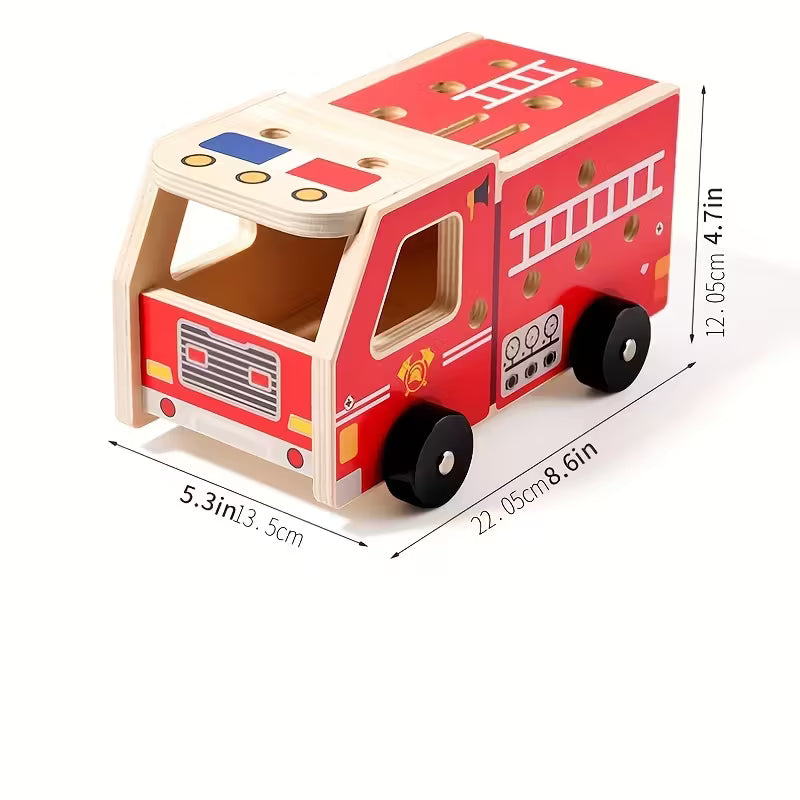 Camión Bombero Constructor de Madera – Juego de Herramientas Didáctico
