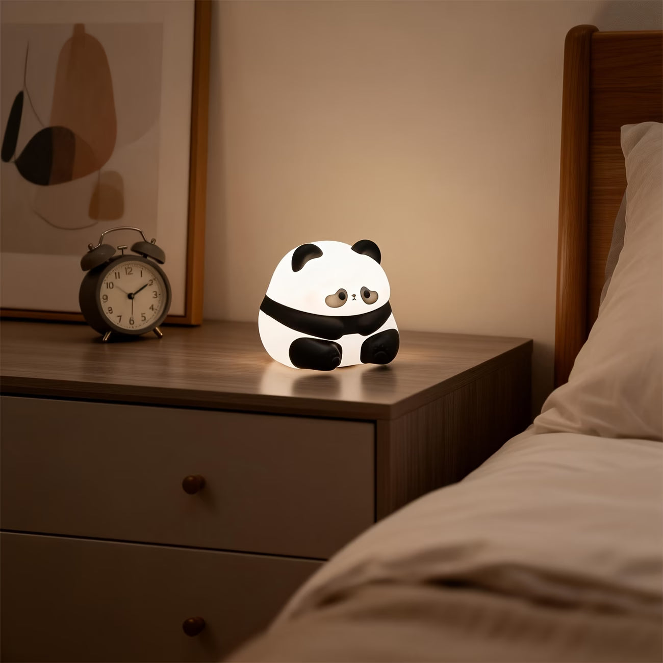 Lámpara Panda Nocturna – Silicona Suave Recargable USB 3 Niveles