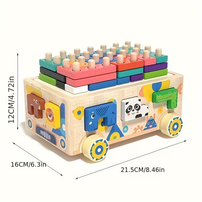 BusAnimales Constructor – Juego de Bloques y Clasificación de Madera