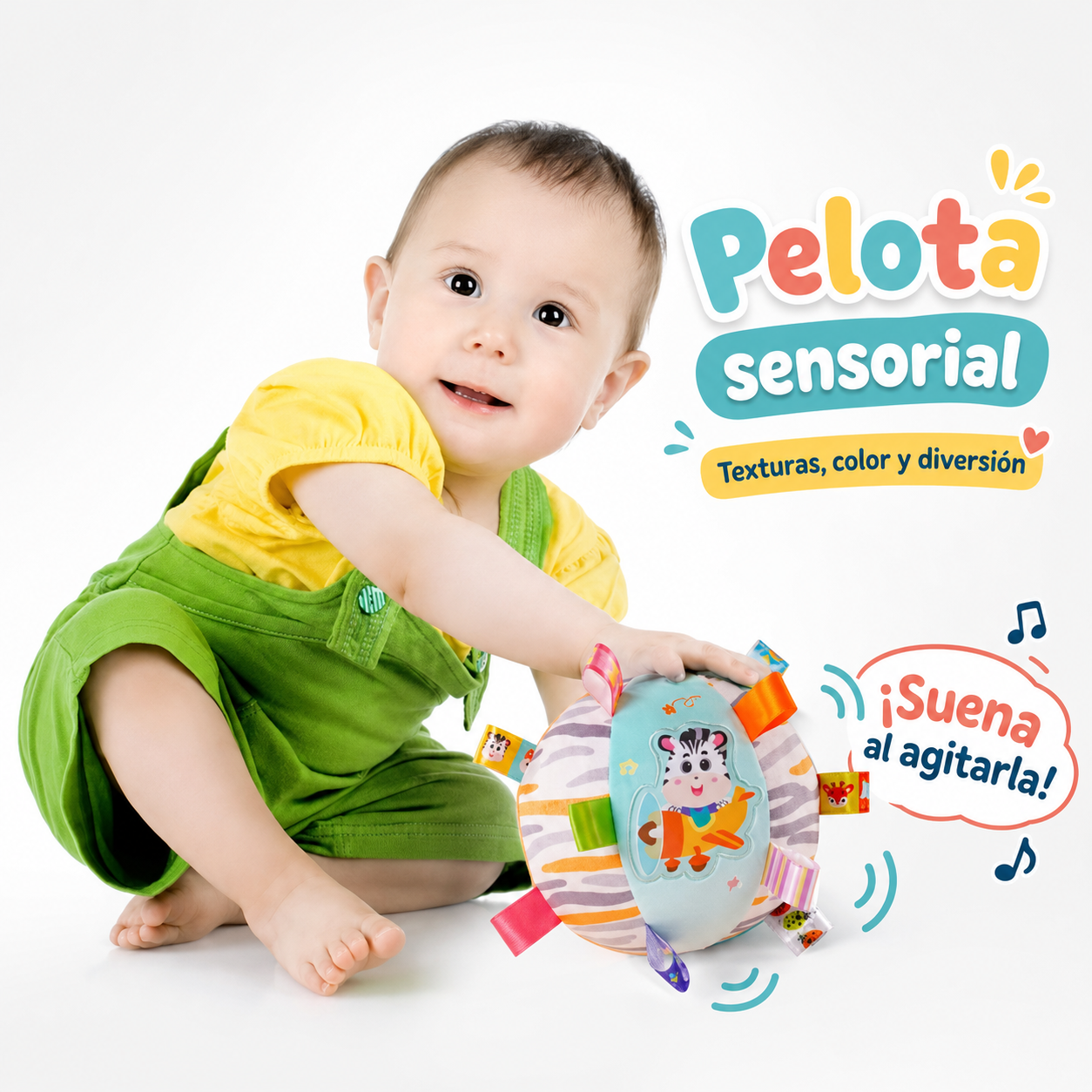 Sonajero de Felpa – Juguete sensorial suave para bebé