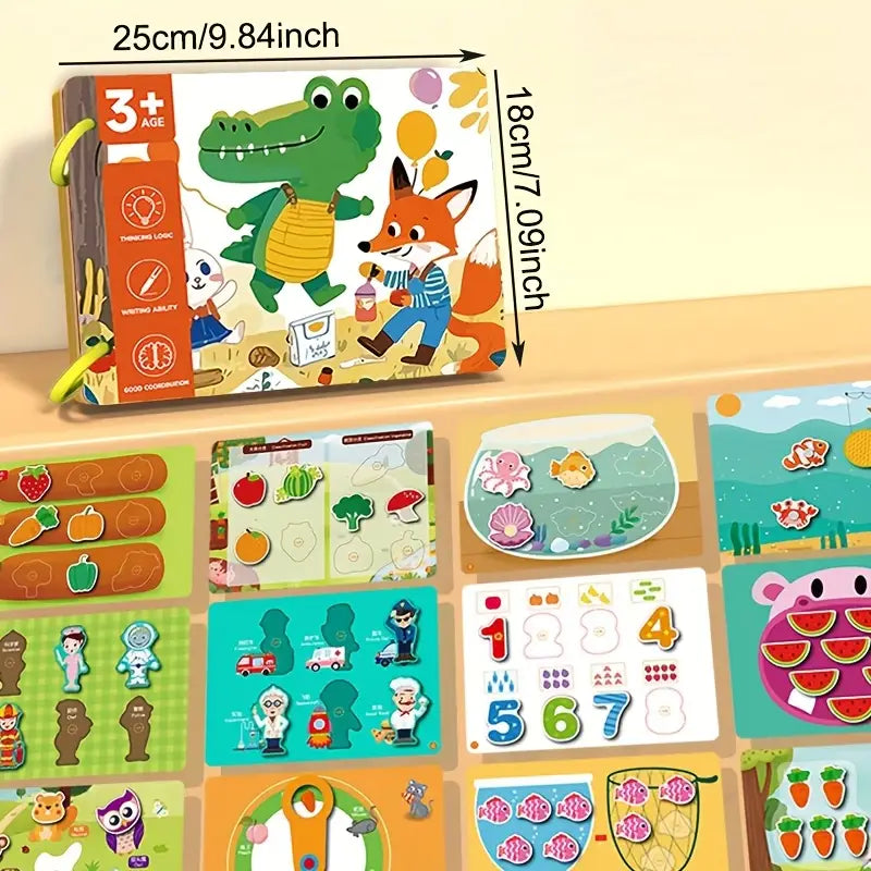 "Pega y Aprende: Libro Mágico" Juego Interactivo de Pegatinas (25 cm x 18 cm)