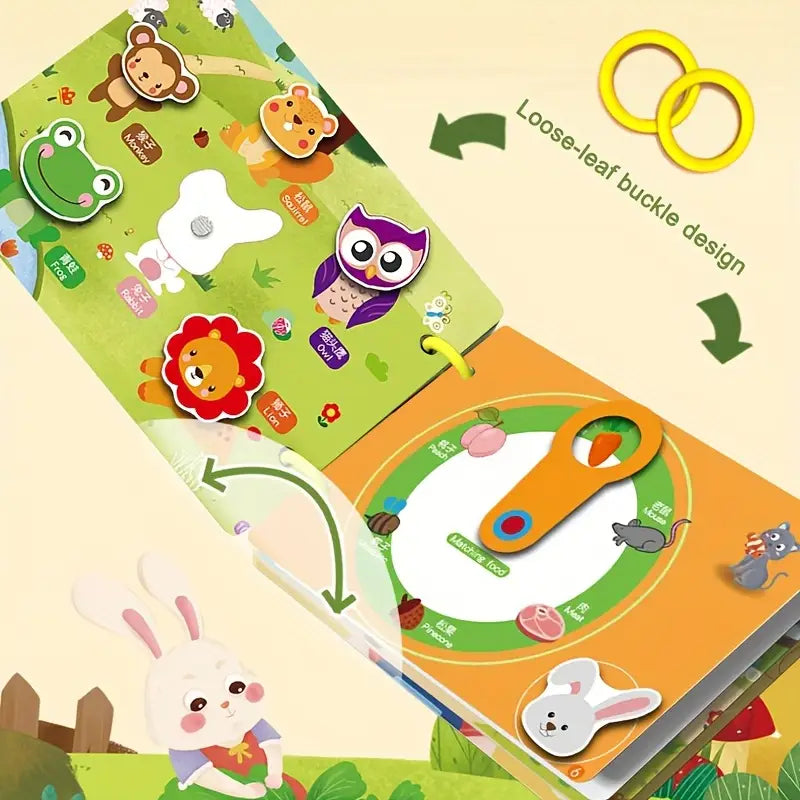 "Pega y Aprende: Libro Mágico" Juego Interactivo de Pegatinas (25 cm x 18 cm)